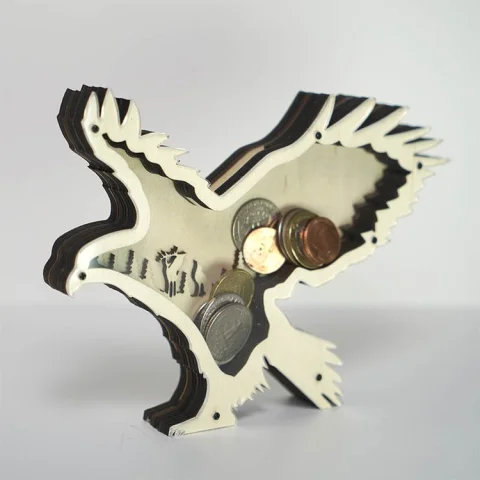 Eagle Carving Handcraft Money Box Gift
